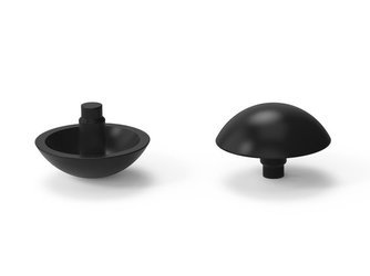 Dekorační klobouk na nýty D-13mm d-3,2mm S-4mm, černý