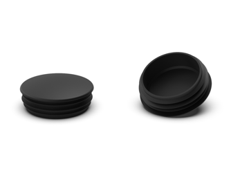 Krytka pro kulaté profily D-16mm, 1,0mm-2,5mm, barva černá