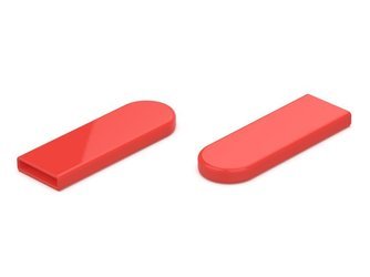 PVC krycí vrstva (měkká cca 70° Shore A) A-30mm B-2mm L-20,0mm, barva červená