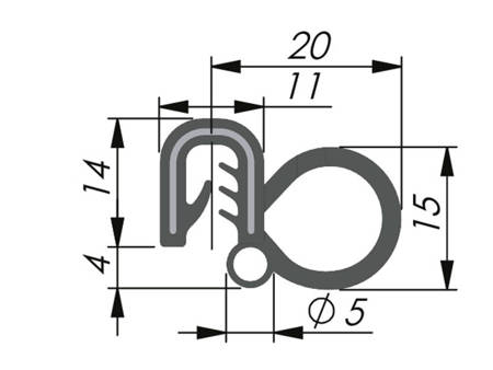 EPDM okrajová těsnění, boční utěsnění, 2,0mm, 50mb