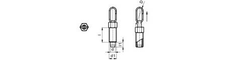 Hřídel určující D-26x12mm d-M12 d1-8mm s kolíkem z nerezové oceli a oválným výztužným kroužkem