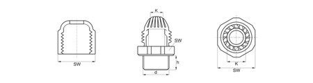 Kabelová svorka d-M32 x 1,5mm SW-36, RAL9005 (hluboká černá)