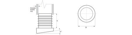 Kluzká šikmá patka pro kulaté profily D-25mm Úhel-(18°) 1,5mm-2,0mm, barva bílá