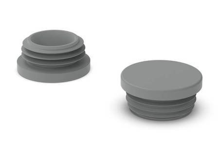 Krytka pro kulaté profily D-114,3mm, 3,2mm-5,5mm, barva šedá