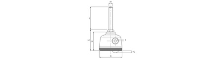 Nastavitelná patka s vysouvacím kolečkem a závitovým čepem, D-100mm M16x100mm