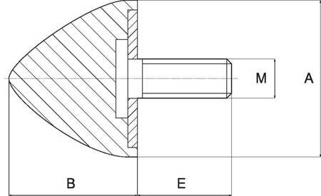 Parabolický vibrační izolátor; 60ShA; A=25 B=22; M6x20