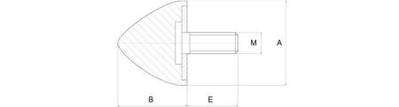 Parabolický vibroizolátor; 60ShA; A=75 B=70; M12x37