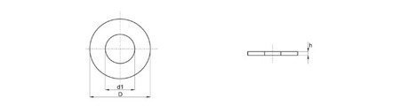 Podložka M2 D-5mm d-2,2mm h-0,3mm, DIN34815 (DIN125)