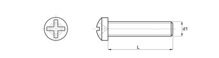 Šroub s kuželovou hlavou a křížovým zářezem M8 x 12mm, DIN 34812 (DIN 7985)