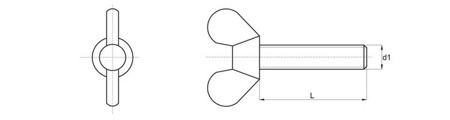 Šroub s motýlkovou hlavou M8 x 30mm, (DIN316)