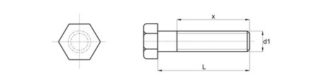 Šroub s šestihrannou hlavou M16 x 35mm, délka závitu - 30mm, DIN 34810 (DIN931)