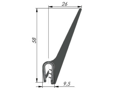 Těsnění okrajové EPDM, horní těsnění, 1,0-2,5mm, 2x50mb