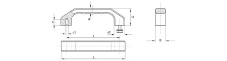 Úchyt tyčový INOX s matkami se závitem M8 x 30, L - 170