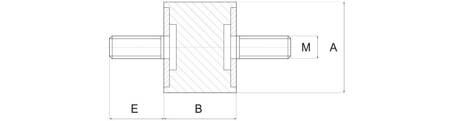 Vibroizolátor typ A; 60ShA; A=100 B=30; M16x42