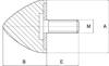 Parabolický vibrační izolátor; 60ShA; A=25 B=22; M6x20