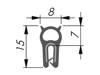 Těsnění hran EPDM, horní těsnění, 0,5-1,5mm, 4x50mb