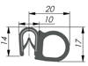 Těsnění okrajové PVC/EPDM, boční těsnění, 1,0-4,0mm, 50mb