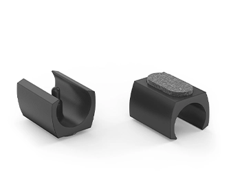 Sedlová patka s kolíkem pro kulaté trubky (Kluzák) s plstěnou - 19.0044 Sedlová patka s kolíkem pro kulaté trubky (Kluzák) s plstěnou - 19.0044