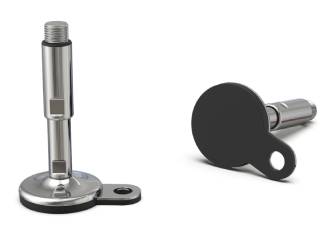 Adjustable stainless steel foot, hygienic, non-slip, with a single-sided mounting bracket - 38.1311.INOX Adjustable stainless steel foot, hygienic, non-slip, with a single-sided mounting bracket - 38.1311.INOX