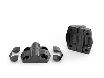 Hinge with position lock and screw caps - 6.0470 Hinge with position lock and screw caps - 6.0470