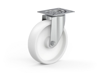 Swivel wheel set, mounting plate, plain bearing, PP wheel - 80.1006
