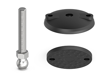Swivel foot with mounting holes, non-slip, self-assembly - 38.1203.ESR Swivel foot with mounting holes, non-slip, self-assembly - 38.1203.ESR