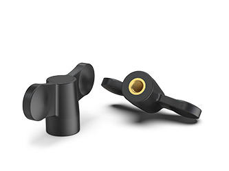 Butterfly knob with threaded bushing and cap - 38.0312 Butterfly knob with threaded bushing and cap - 38.0312