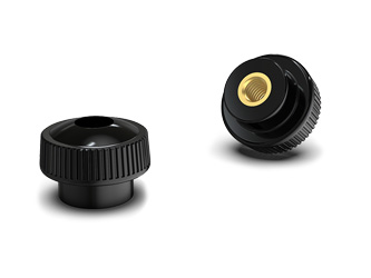 Knurled knob with threaded bushing, through-hole - 38.0315 Knurled knob with threaded bushing, through-hole - 38.0315