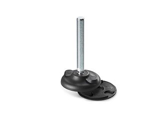 Swivel foot with mounting holes, key slot, and anti-slip pad, R12.5 - 6.0331 Swivel foot with mounting holes, key slot, and anti-slip pad, R12.5 - 6.0331