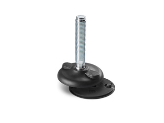 Swivel foot with mounting holes, wrench flat, and anti-slip pad, R24 - 6.0333 Swivel foot with mounting holes, wrench flat, and anti-slip pad, R24 - 6.0333