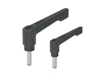 Adjustable lever with threaded pin - 38.0008, secured against accidental position changes.