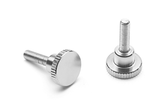 Knurled steel knob with threaded stud - 6.0205