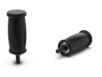 Rotating handle, bearing-mounted, with threaded pin and hex socket - 38.0129