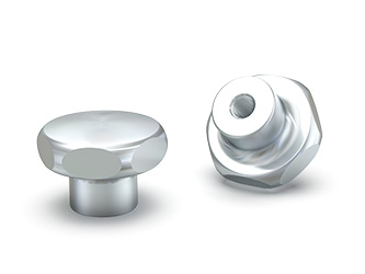 Massiver Sterngriff aus poliertem Edelstahl, mit nicht durchgehendem Gewindeeinsatz - 38.0240.INOX Massiver Sterngriff aus poliertem Edelstahl, mit nicht durchgehendem Gewindeeinsatz - 38.0240.INOX