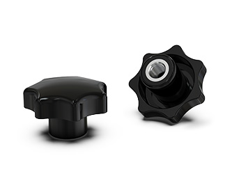 Stern-Drehknopf aus Duroplast, nach DIN 6336, mit Gewindehülse - 37.0004 Stern-Drehknopf aus Duroplast, nach DIN 6336, mit Gewindehülse - 37.0004