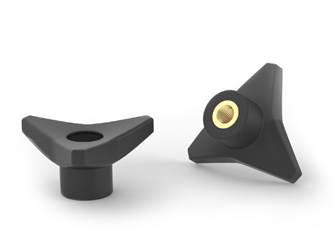 Dreistern-Drehknopf mit durchgehendem Gewindeeinsatz - 38.0071