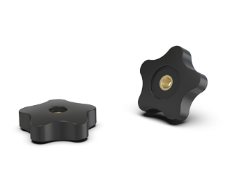 Flacher Sterngriff aus Duroplast, mit Gewindebuchse, durchgehend - 38.4001 Flacher Sterngriff aus Duroplast, mit Gewindebuchse, durchgehend - 38.4001