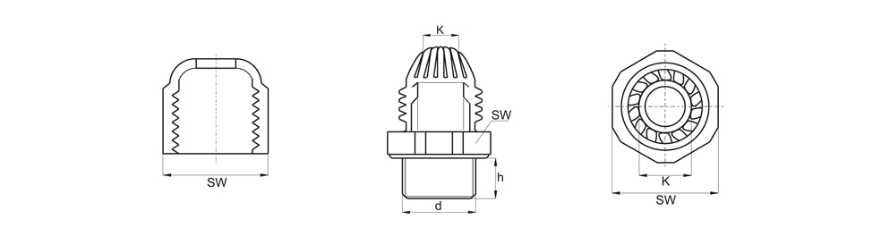 Cable gland - Technical drawing