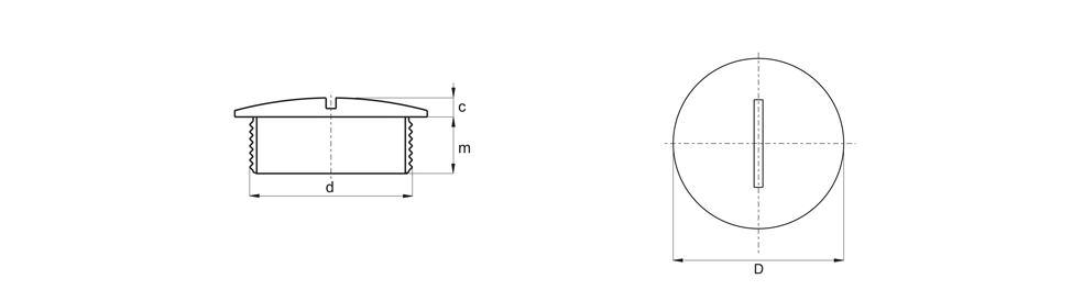 Closing cap - Technical drawing