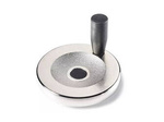 Aluminium-Handrad voll mit fester Drehgriff D-200mm D16, Oberfläche schwarz lackiert (RAL 9011)