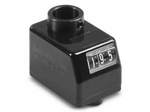 Dreistelliger Positionsanzeiger (00.0), horizontal, unten, d1-10mm, Schrittweite-17,5, Drehung nach links, Farbe schwarz.