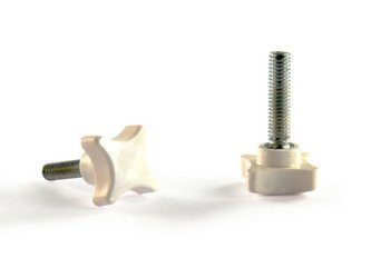Kreuzgriff mit Gewindestift D-25mm M6 x 25mm weiß