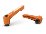 Verstellbarer Hebel aus Zinklegierung mit Gewindebuchse R-92mm M10, RAL2004 matt (orange)