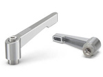 Hebelgriff aus verchromter Zinklegierung, mit Gewindebuchse aus Edelstahl und Metallknopf L-49; d1-5