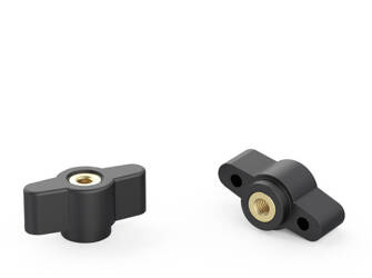 Flügelknopf mit durchgehendem Gewindeeinsatz D-28mm M6