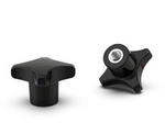 Cross knob made of duroplast with threaded bushing D-32mm M5, DIN 6335