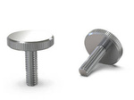 Knurled knob made of stainless steel without shoulder, with threaded pin, according to DIN 653 D-20mm M5.