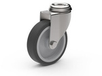 Swivel wheel set, mounting hole, plain bearing, TPA wheel D-125mm a-27mm