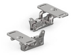 Rotary latch with parallel lever, single-stage, silent, M6, left, plate with handle
