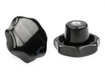 Star knob made of duroplast with threaded bushing D-63mm M8, DIN 6336